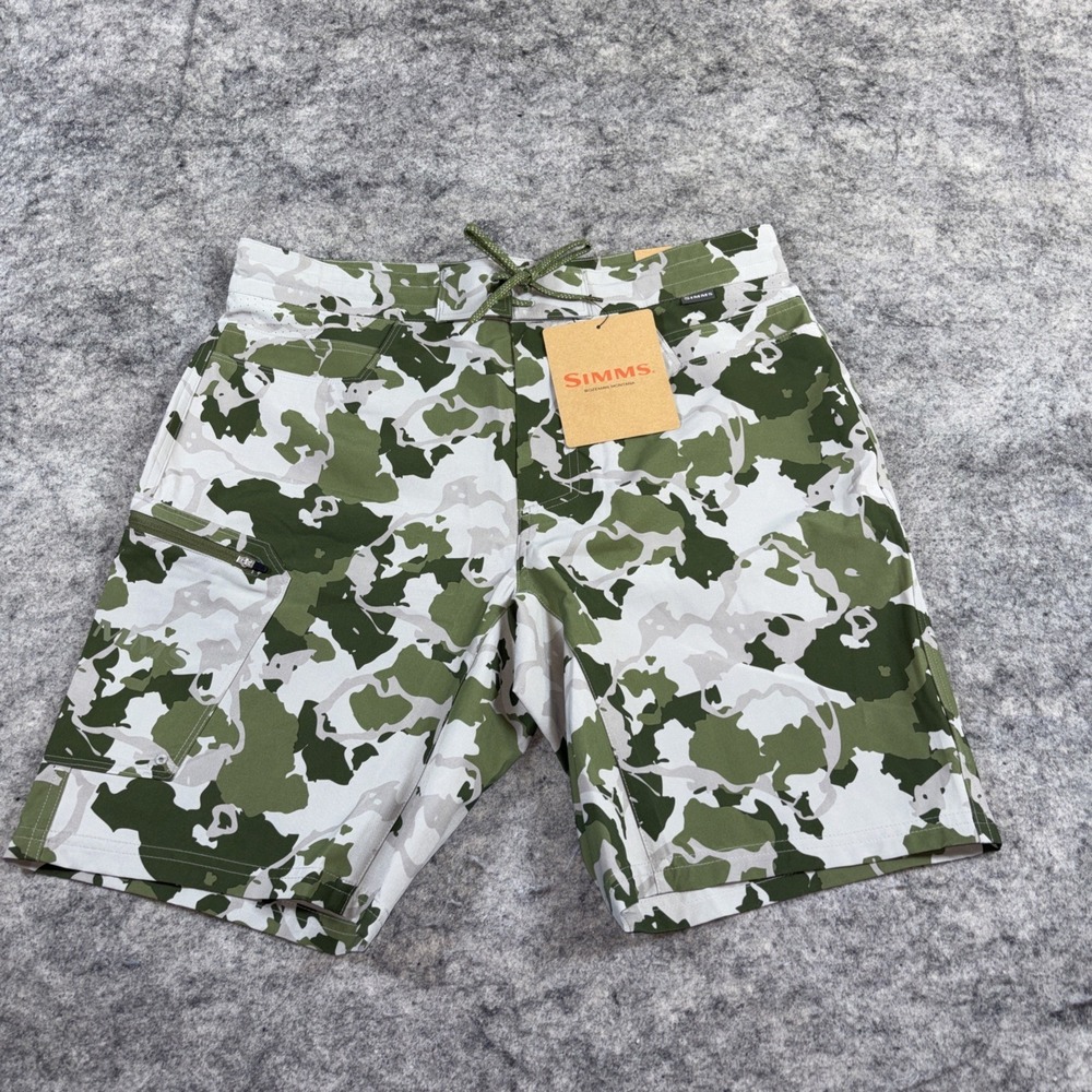 Simms Seamount Board Shorts Men's‎ 34W" 9L" Regiment Camo Clover Green UPF NWT